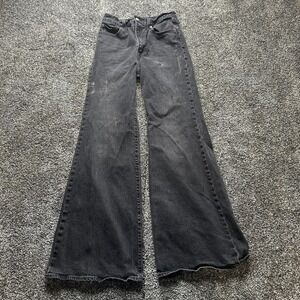 Levi's Jeans Womens 28 Black Ribcage Bell Relaxed Denim Wide Leg Relaxed Cotton